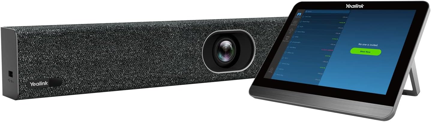 Yealink A20 MeetingBar Zoom Certified,Wide Angle Webcam with 8 Microphones and Speakers,Meeting Collaboration Device, Audio and Video Conferencing System for Small and Huddle Conference Rooms