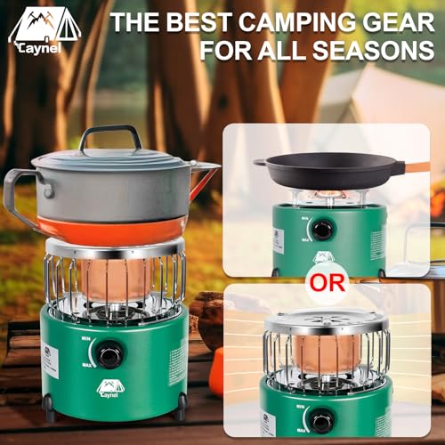 Caynel 2 in 1 Portable Propane Heater and Stove for Outdoor Camping, Orange Z83517