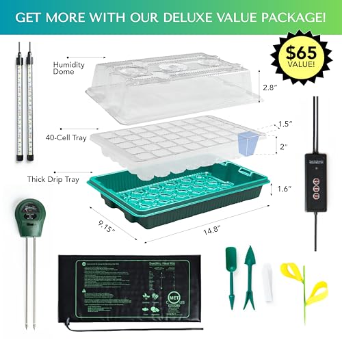 Upgraded Seed Starter Tray with Grow Lights and Heat Mat, 40-Cell D64873