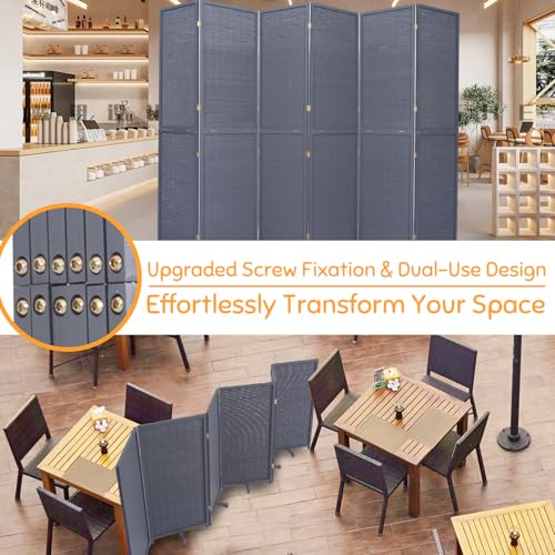 Bamboo Room Divider Folding Privacy Screen 4 Panel Brown R433280