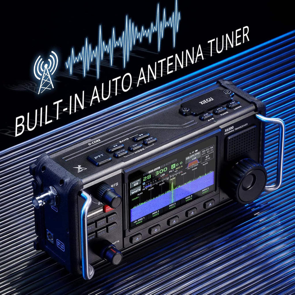 Xiegu X6200 HF Radio Transceiver, Portable with RF Direct Sampling, 3200mAh Battery U9767