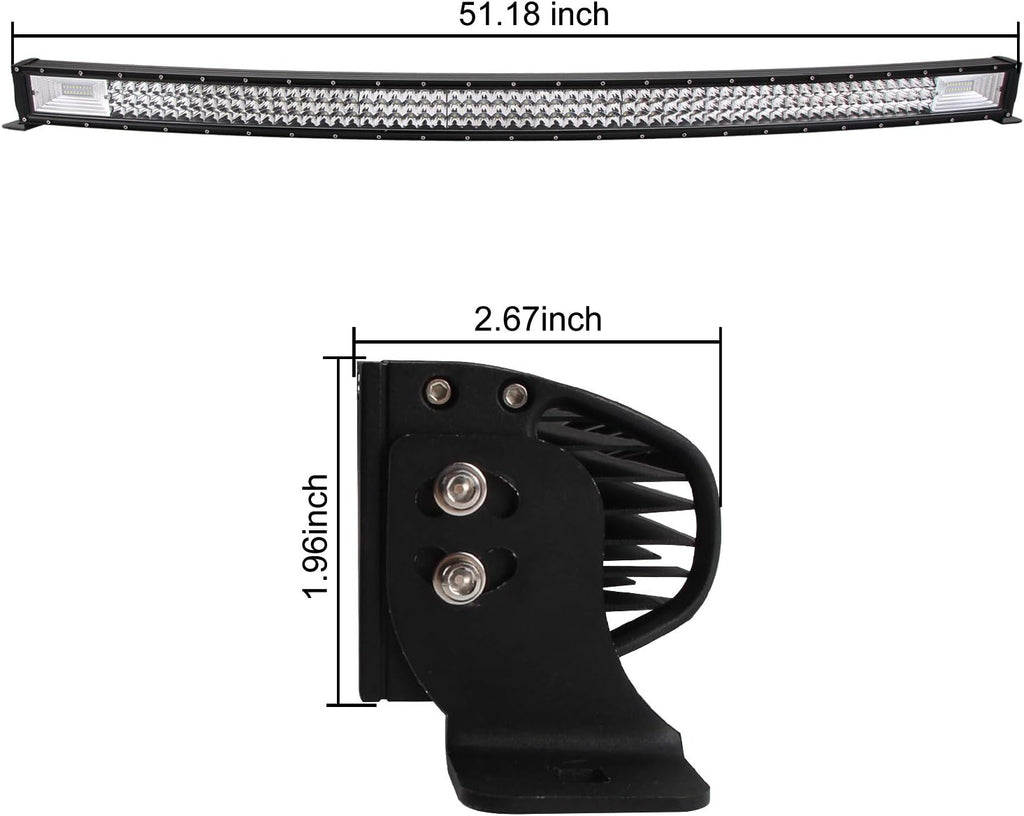 Lumitek 288W 50 inch Curved LED Light Bar for Off-Road SUV ATV X789540