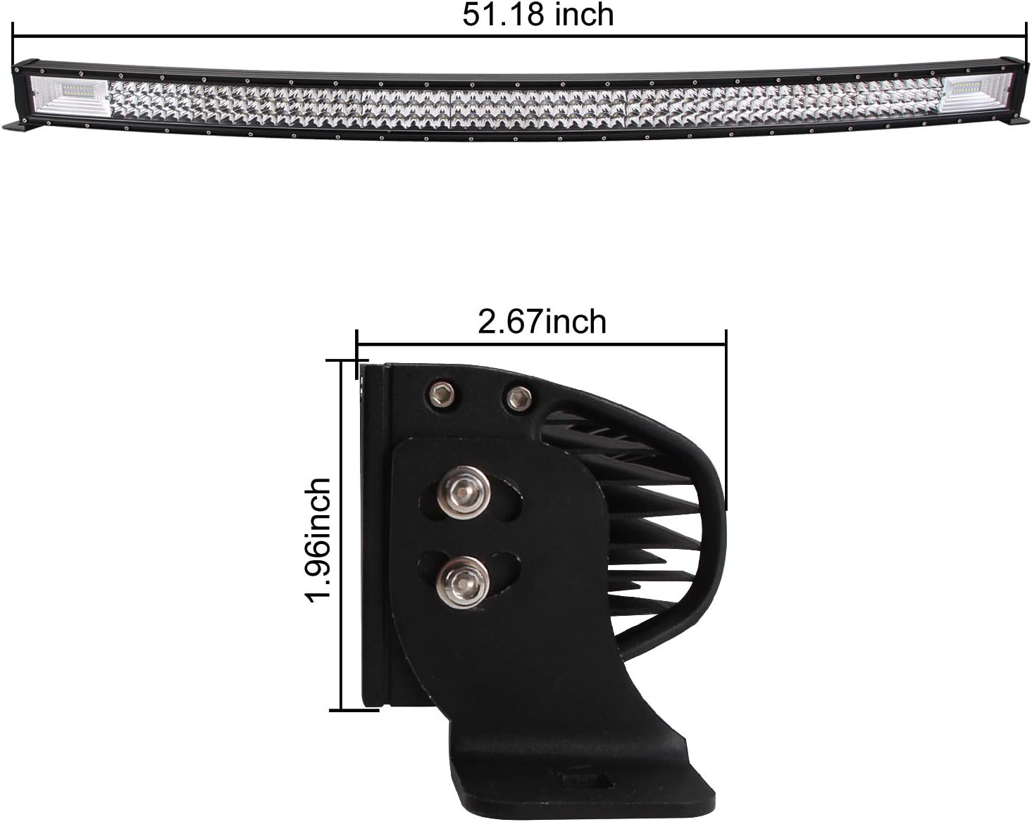 Lumitek 288W 50 inch Curved LED Light Bar for Off-Road SUV ATV X789540