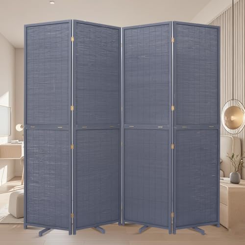 Bamboo Room Divider Folding Privacy Screen 4 Panel Brown R433280