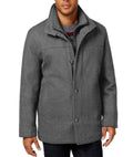 London Fog Men&s Wool Blend Car Coat with Bib