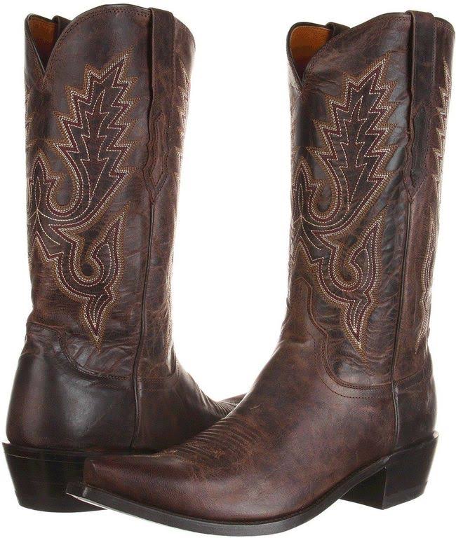 Lucchese M1002 Chocolate Madras Goat Cowboy Boots O3941