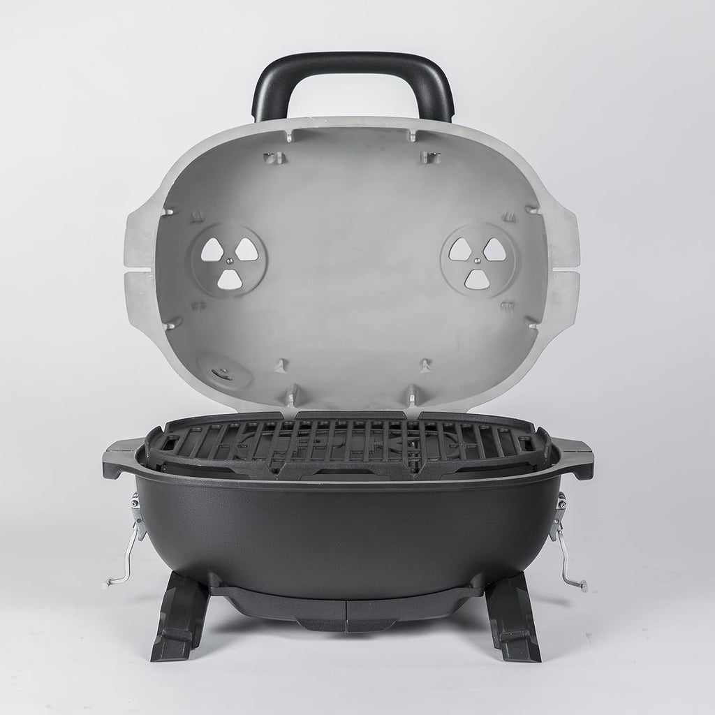 PK Grills PKGO Portable Charcoal BBQ Grill and Smoker with Lid, Grey E328724