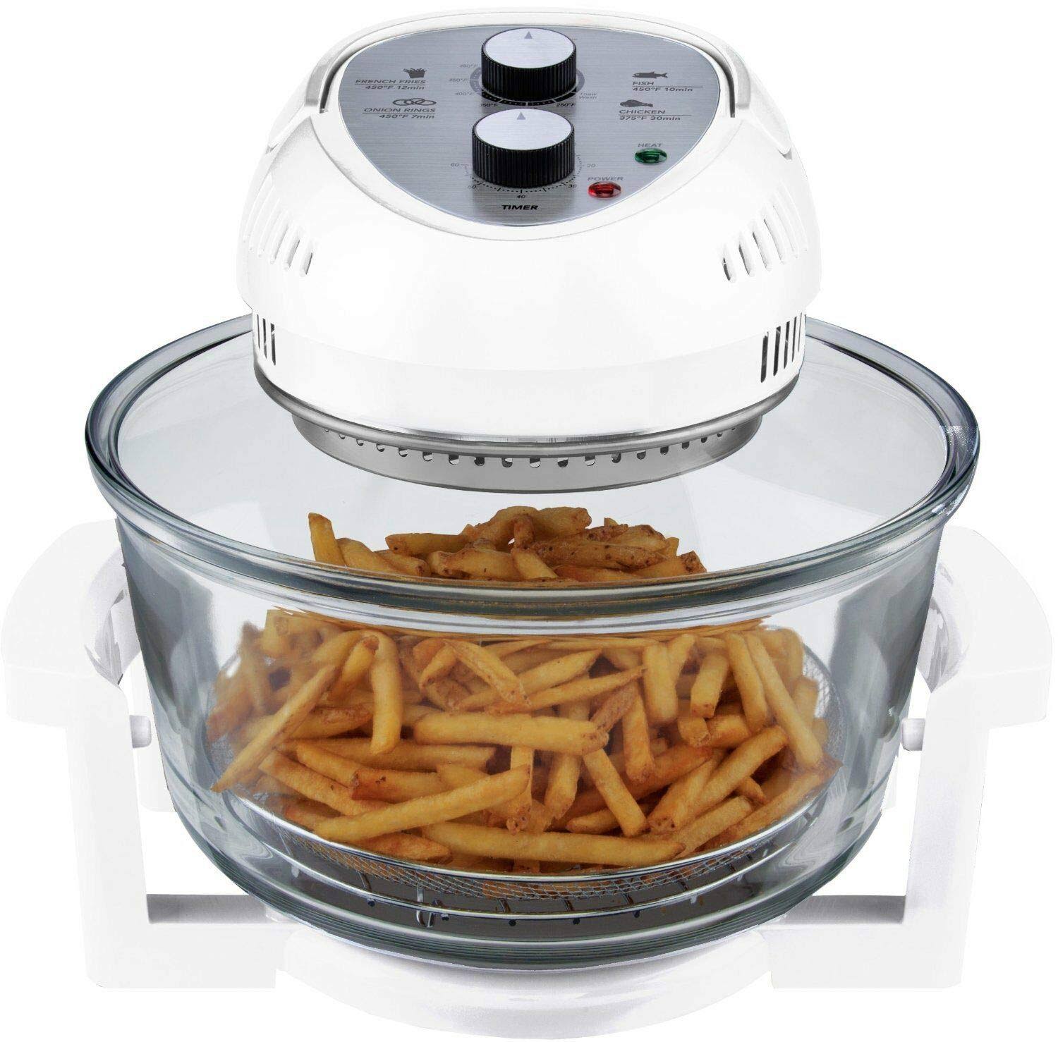 Big Boss 9064 Oil-Less, 16 Quart, 1300W, Easy Operation with Built in Timer Air Fryer, M, White