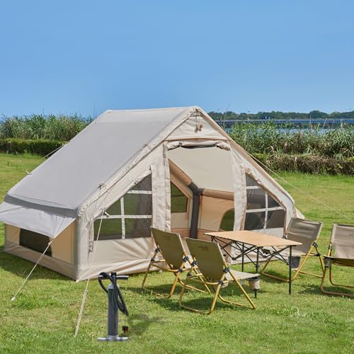 Inflatable Tent with Pump for 4-6 Person Camping, Waterproof Instant Setup E80331