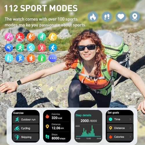 Smart Watch 1.96 HD Fitness Tracker with Heart Rate Monitor for Men Women X2198
