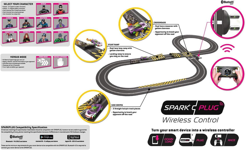 Scalextric Batman vs Joker 1:32 Slot Car Race Track Set C1415T T7480
