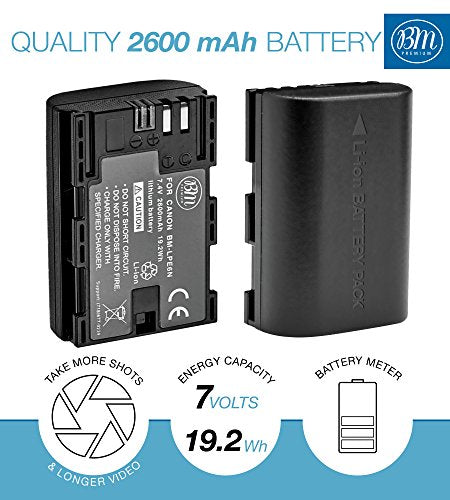 BM Premium 4 Pack LP-E6N High Capacity Batteries for Canon EOS Cameras Z884