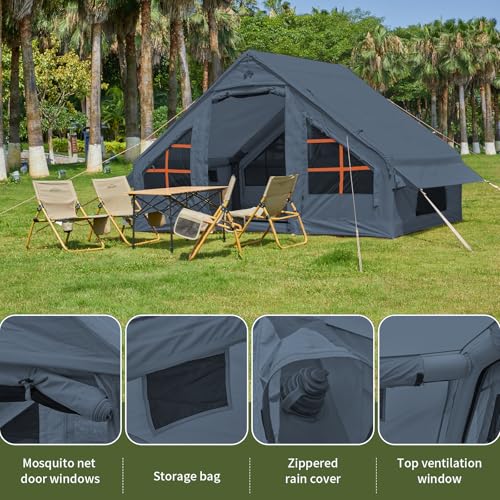 Inflatable Tent with Pump for 4-6 Person Camping, Waterproof Instant Setup E80331