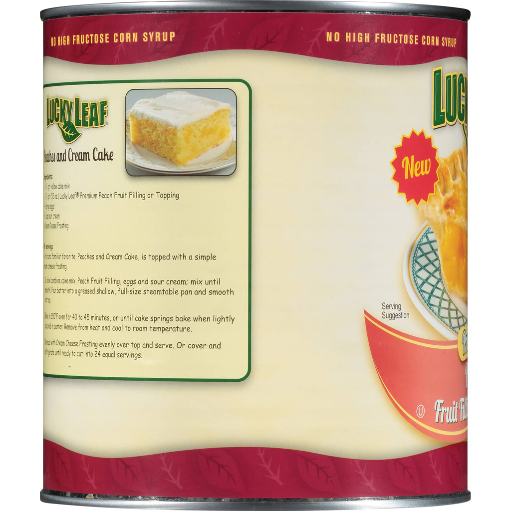 Lucky Leaf #10 Can Non-GMO Peach Pie Filling - 3/Case D23655