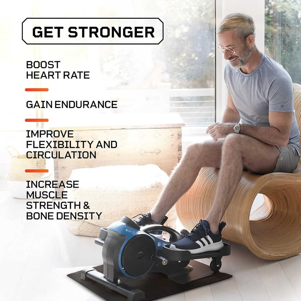 LifePro Under Desk Elliptical Pedal Exerciser for Seniors Adults and Teens Blue O457561