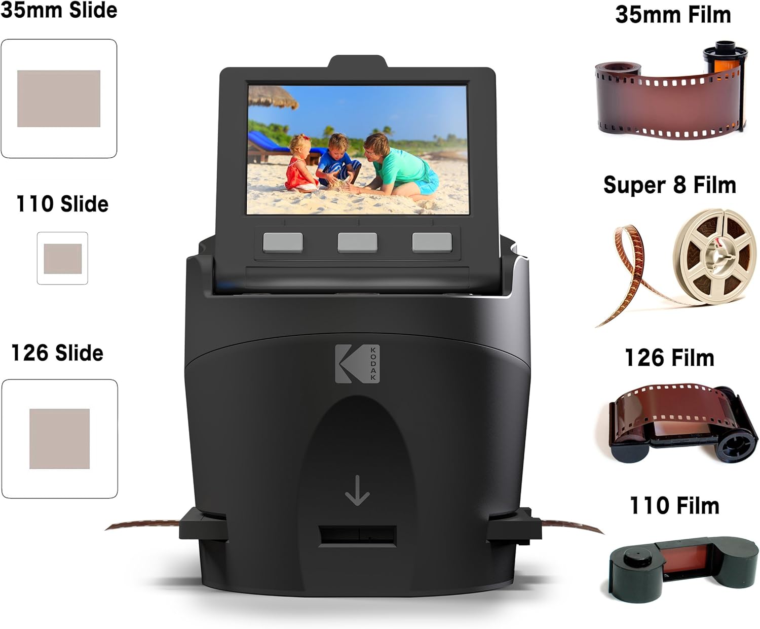 KODAK SCANZA Digital Film & Slide Scanner for 35mm, 126, 110, Super 8 & 8mm to JPEG V425358