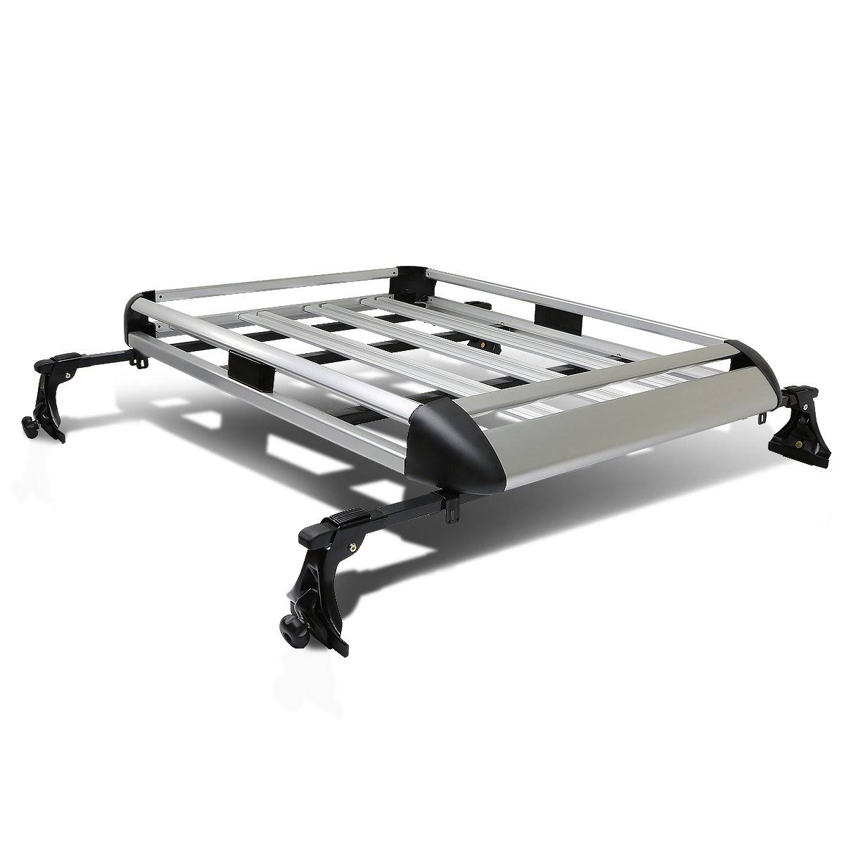 50 x 38 Aluminum Roof Rack Top Cargo Carrier Basket Cross Bar Silver
