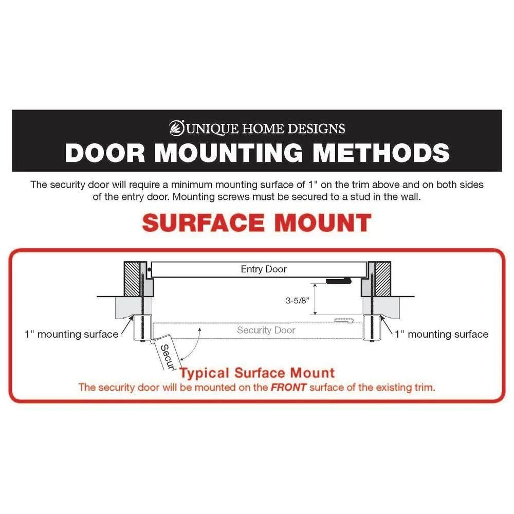 Titan ArcadaMax Black Surface Mount Outswing Steel Security Door with Perforated Screen R580