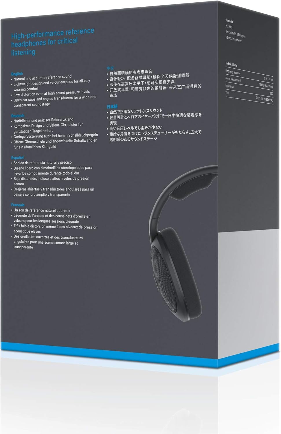Sennheiser HD 560 S Over-The-Ear Audiophile Headphones, Open-Back, Detachable Cable, Black W3364