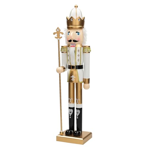 Fun Express 3 Ft. Green Wooden Holiday Nutcracker with Scepter L162