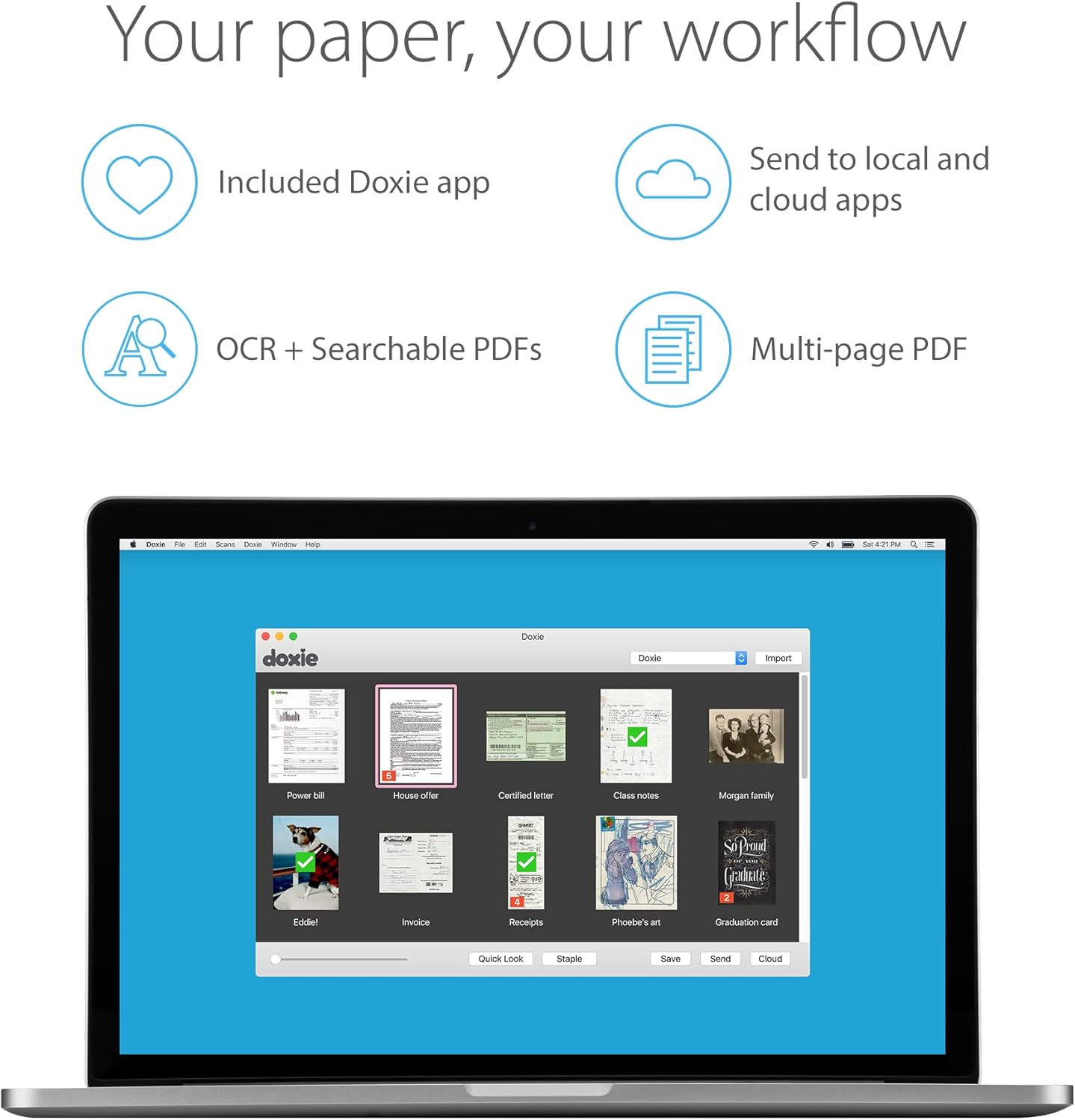 Doxie Go SE Portable Document Scanner with Rechargeable Battery L948
