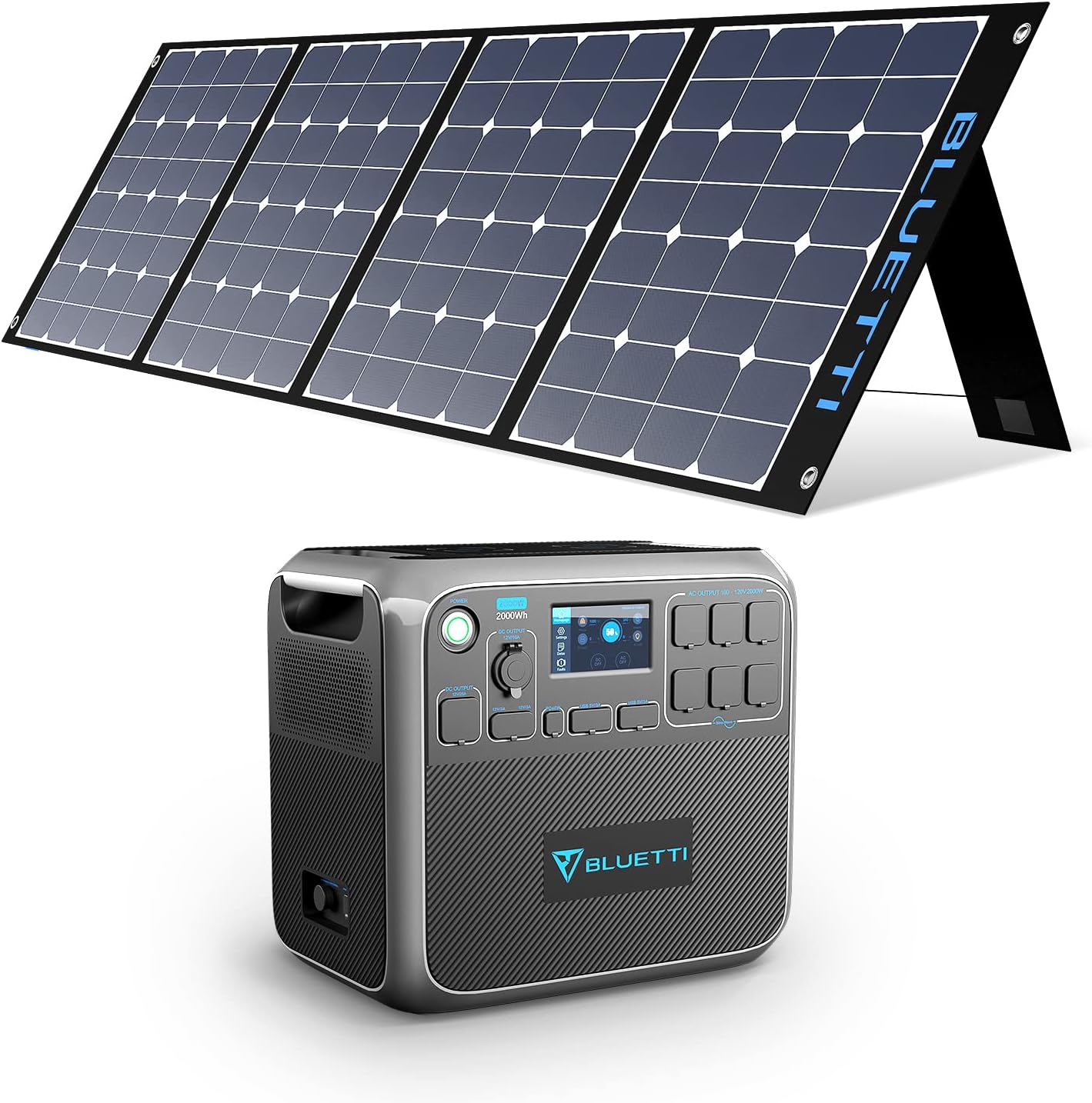 BLUETTI AC200P Portable Power Station 2000W Solar Generator Kit with 3x 200W Foldable Solar Panels M3025