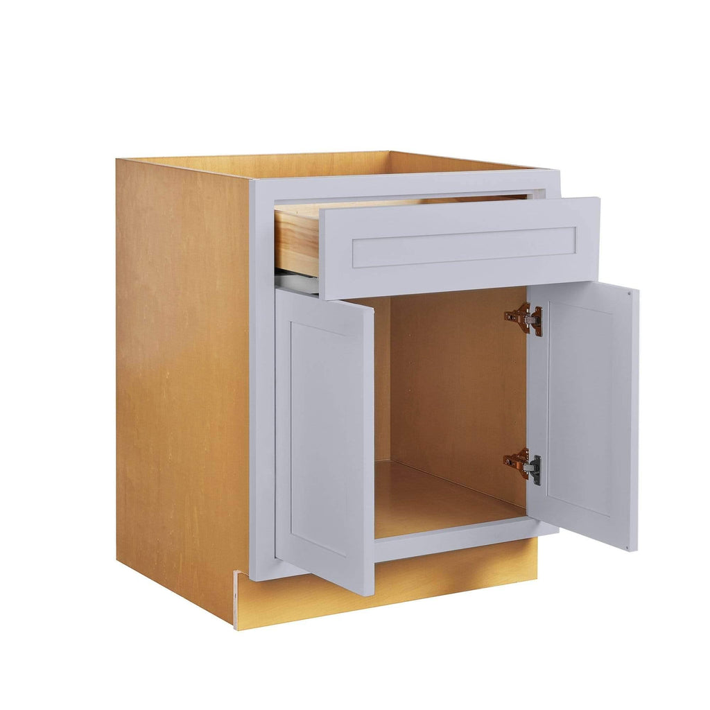 27 inch Wide Drawer Base Kitchen Cabinet, Light Gray Inset Shaker L777