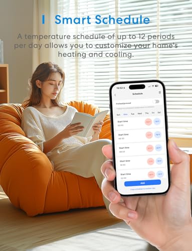 meross Smart Thermostat for Home, WiFi, Works with Matter, Alexa, Apple Home, Google Assistant S167992