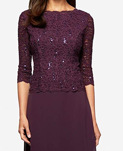 Alex Evenings Women's 3/4 Sleeve Lace Mother of the Bride Dress Z763942