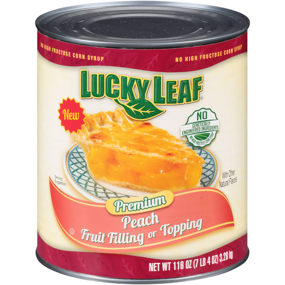 Lucky Leaf #10 Can Premium Non-GMO Peach Pie Filling - 3/Case