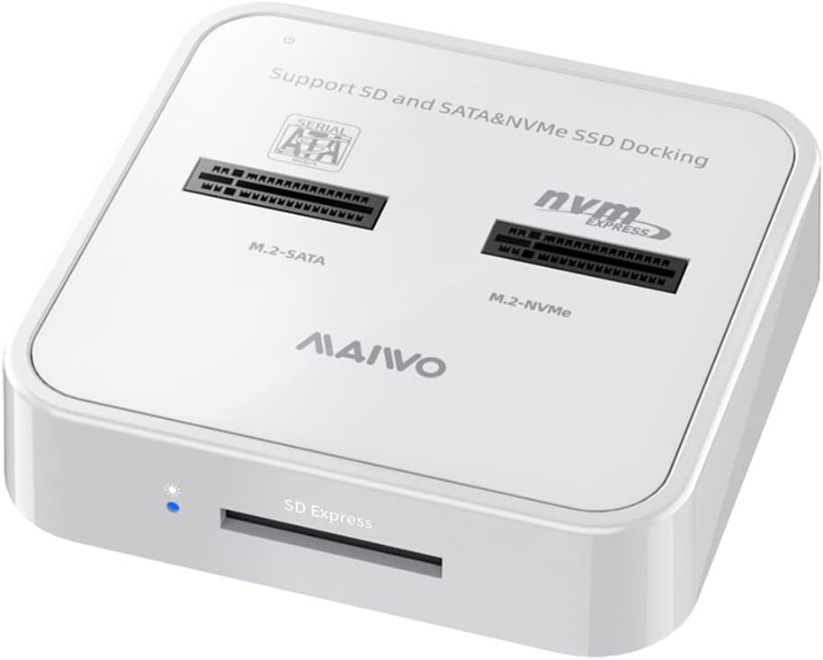 MAIWO K3016S 2 Bay M.2 SATA Docking Station, Tool-Free USB-C to SATA SSD Enclosure Y275
