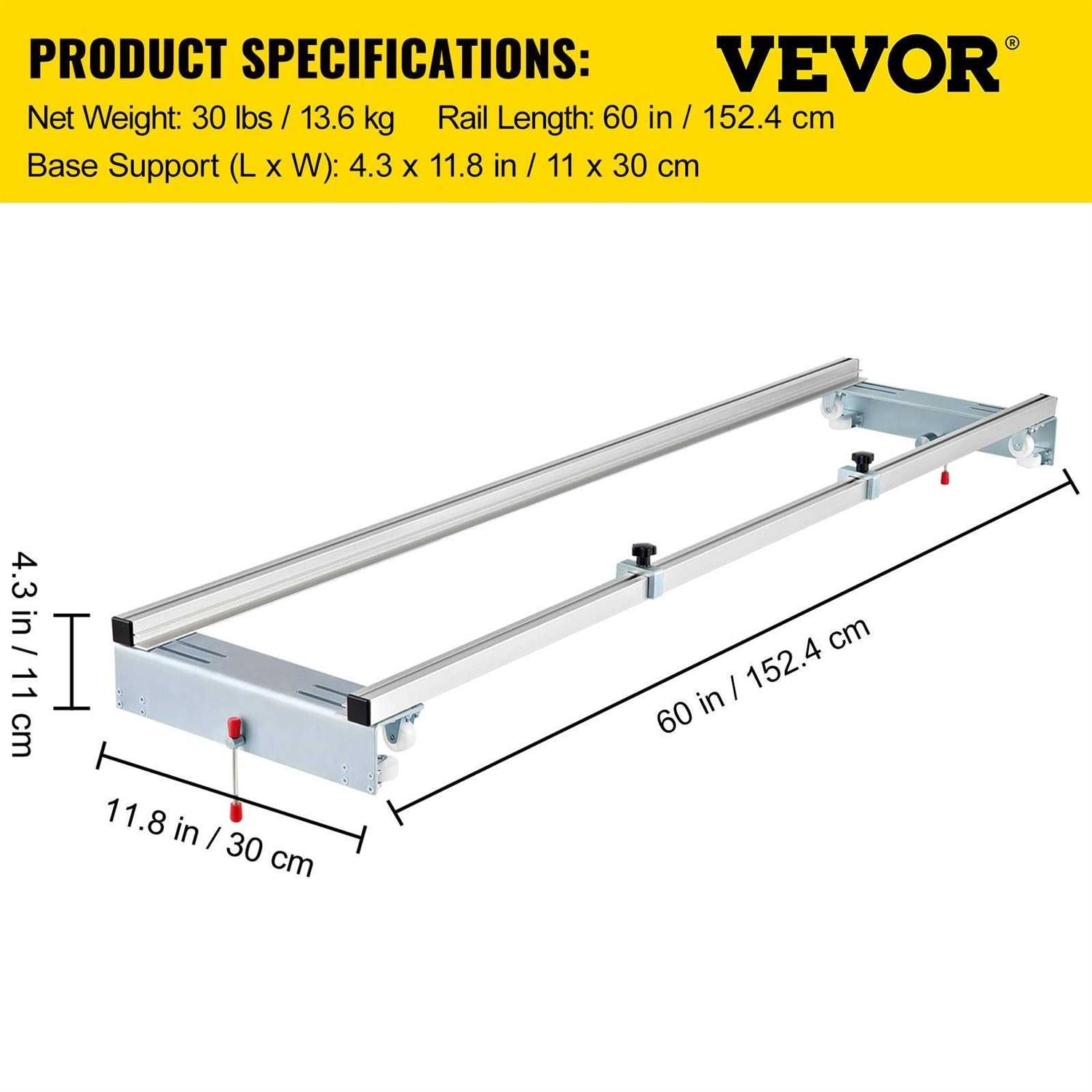 VEVOR Router Sled 60 inch Slab Guide Jig for Woodworking Y53162