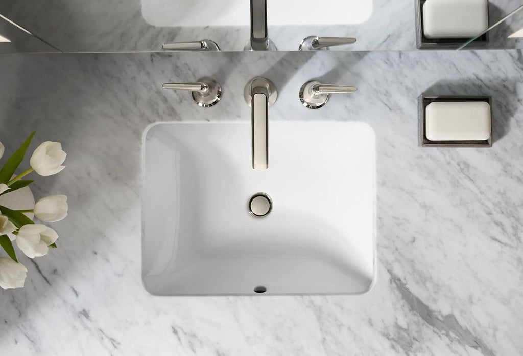 KOHLER K-20000-0 Caxton Under-Mount Bathroom Sink, White U8645