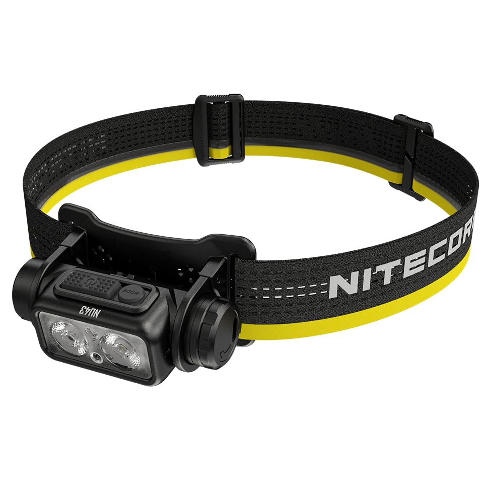 Nitecore NU43 Rechargeable Headlamp 1400 Lumens USB-C Lightweight for Camping Running Working K7574