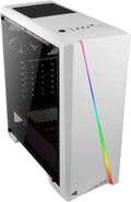 Aerocool Cylon PC Gaming Case, Mid-Tower ATX, RGB, 13 Lighting Modes, Full Window, Perfect for Gamers | White