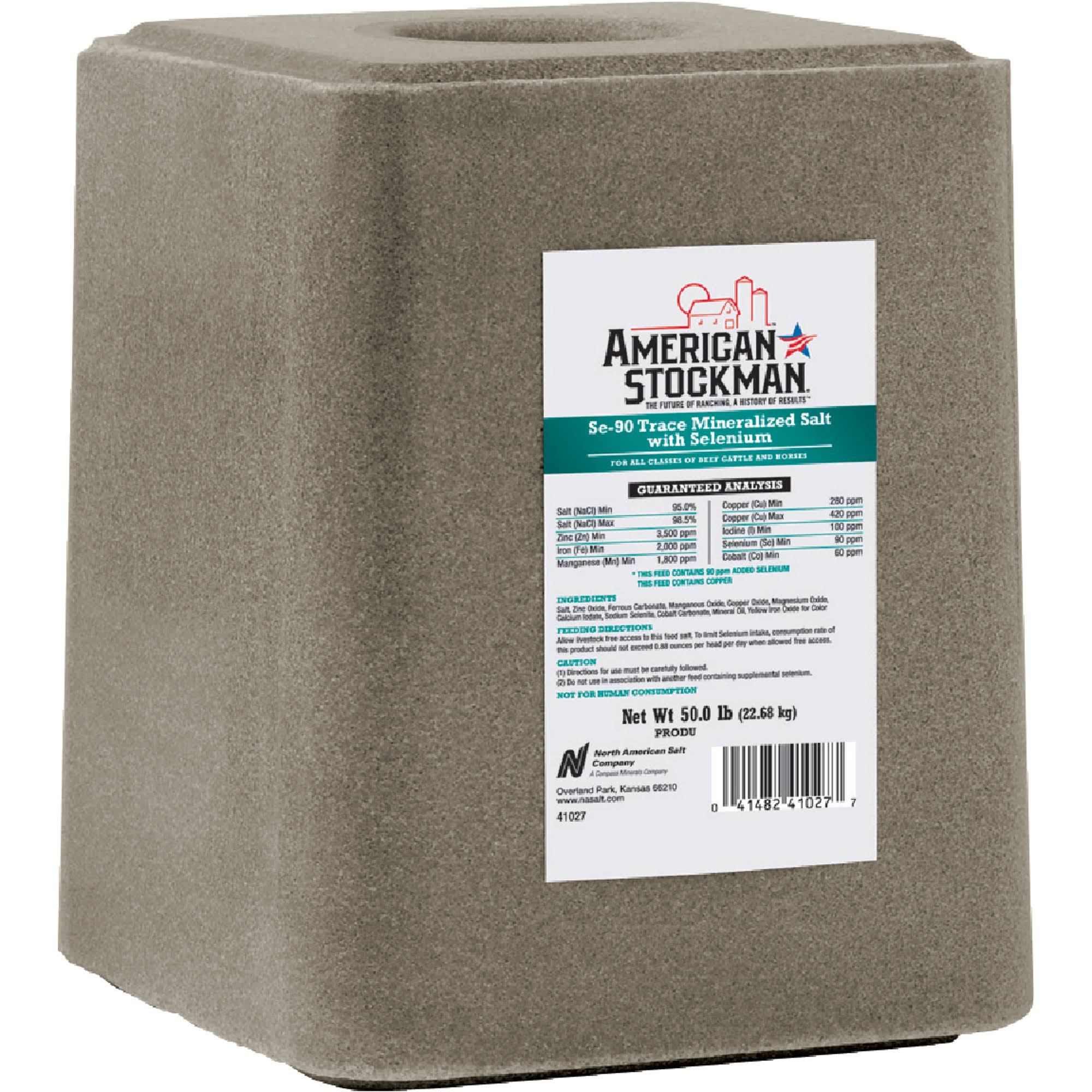 American Stockman 41027s Selenium 90 Block Ag Salt, 50 lb