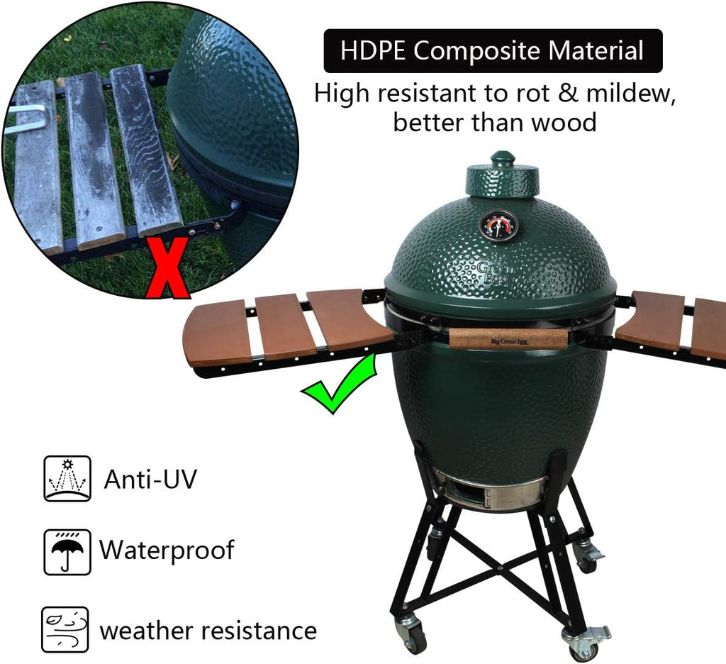 Dracarys Grill Side HDPE Shelves for Big Green Egg, 3 Slats H18141