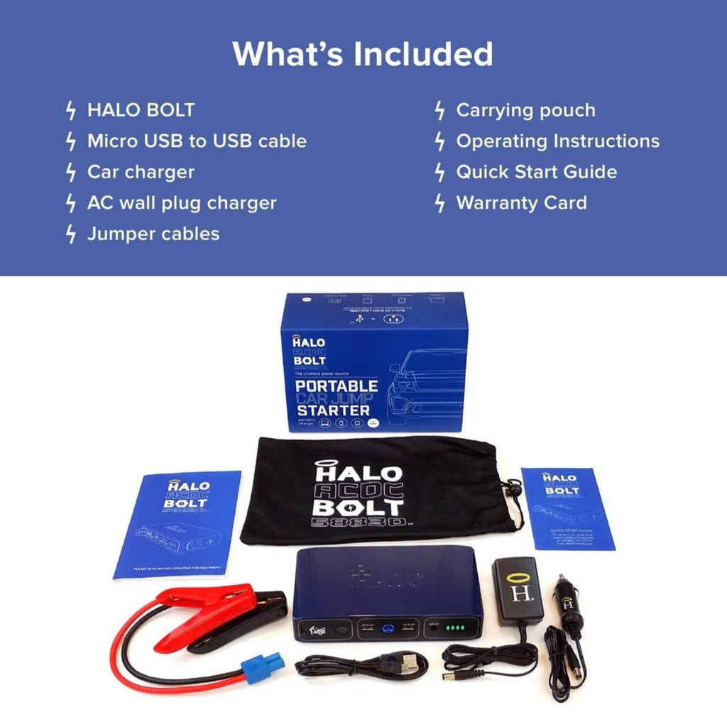 Halo Bolt 58830 mWh Portable Charger and Car Jump Starter L30215