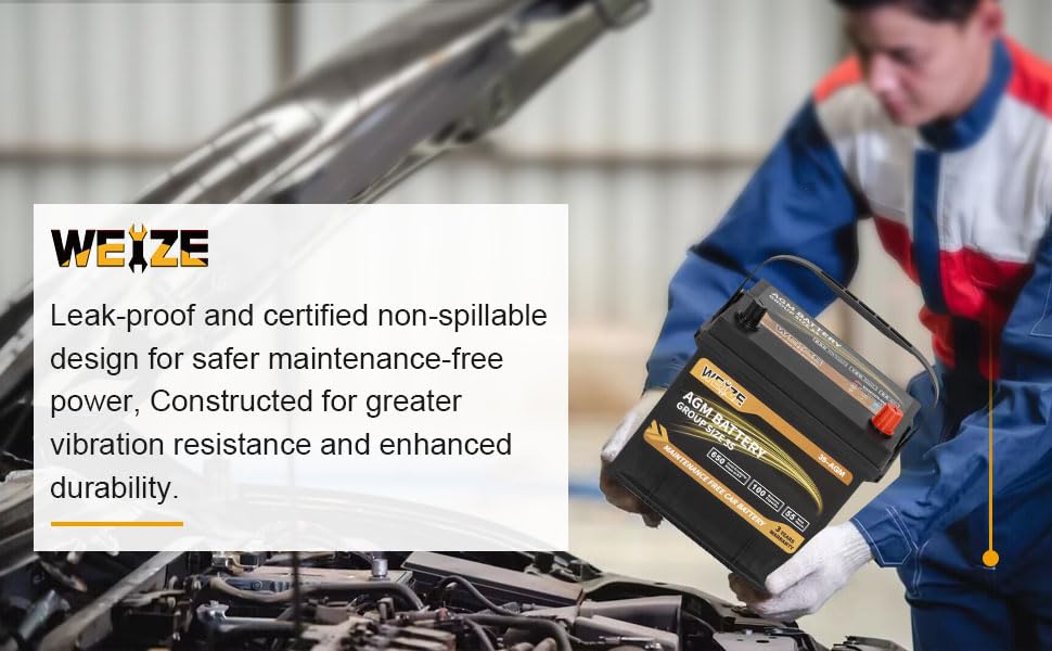 Weize Platinum AGM Battery BCI Group 35, 650CCA Y238491