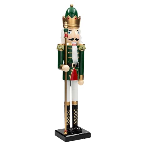 Fun Express 3 Ft. Green Wooden Holiday Nutcracker with Scepter L162