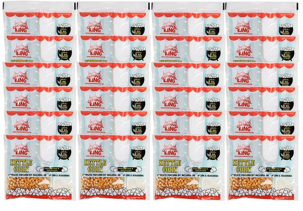 King All-in-One Kettle Corn Popcorn Kit for 6.1 oz. Popper - 24 Case