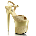 Pleaser FLAMINGO-809-2G, 8x22 Heel Ankle Strap Platform S - Gold 11