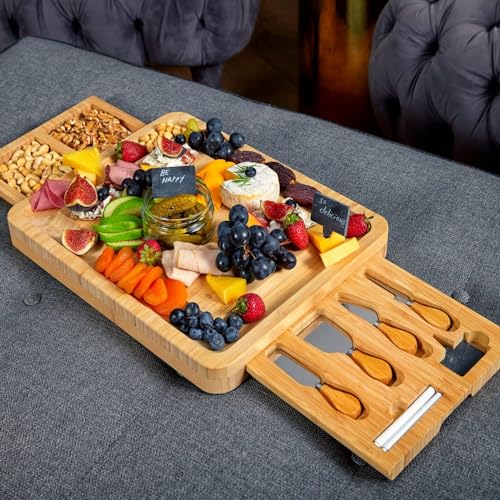 Personalized Charcuterie Board, Custom Bamboo Engraved Cheese Board S586772