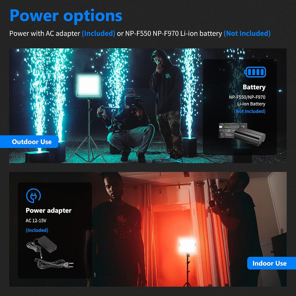 Neewer 660 RGB LED Video Light 2-Pack with Stands and Bag C7167