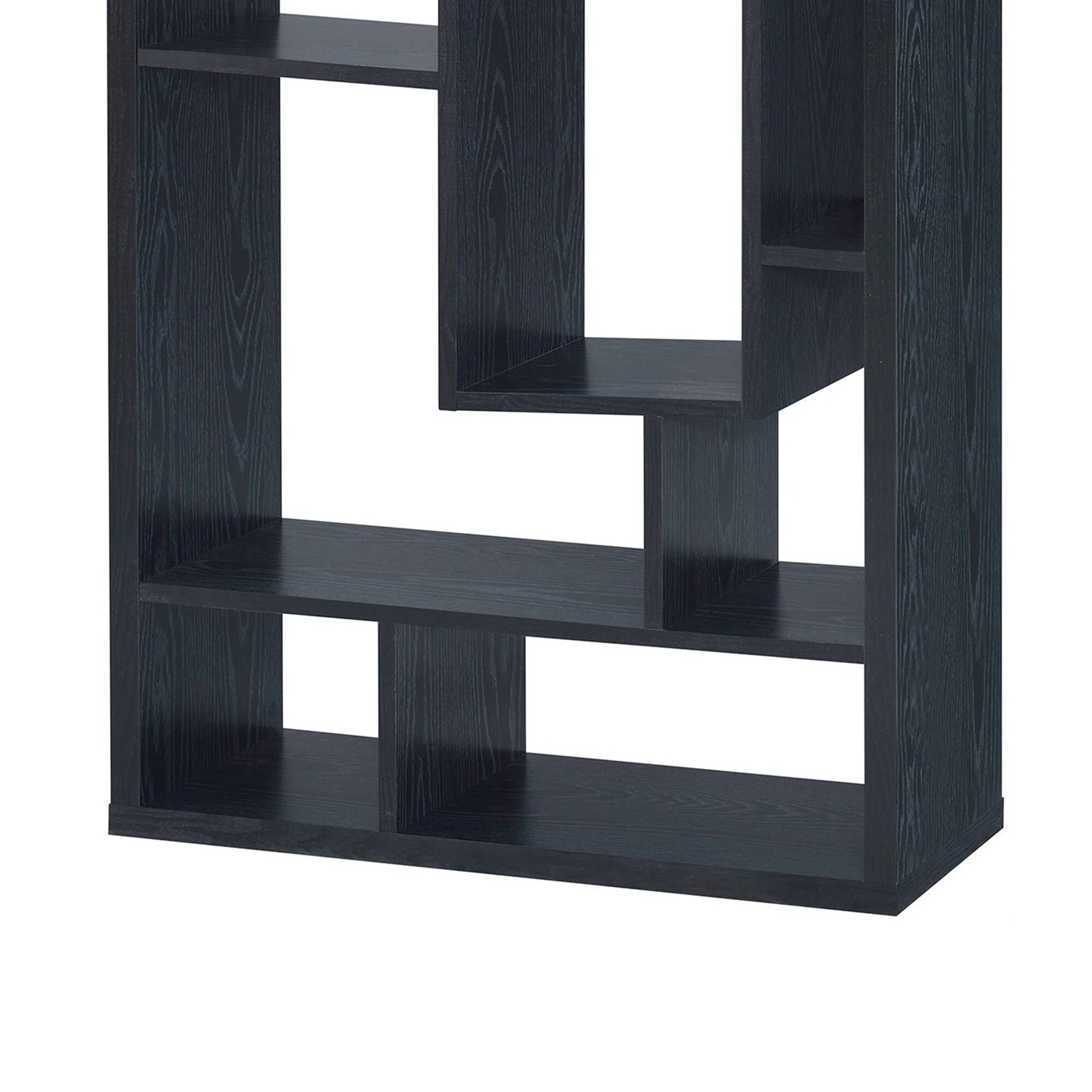 Benzara Asymmetrical Cube Black Bookcase with Shelves H311489