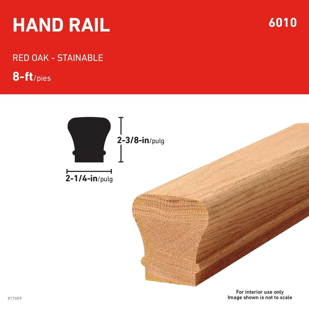 Unbranded 2.25-in x 96-in Unfinished Oak Wood Handrail Y807