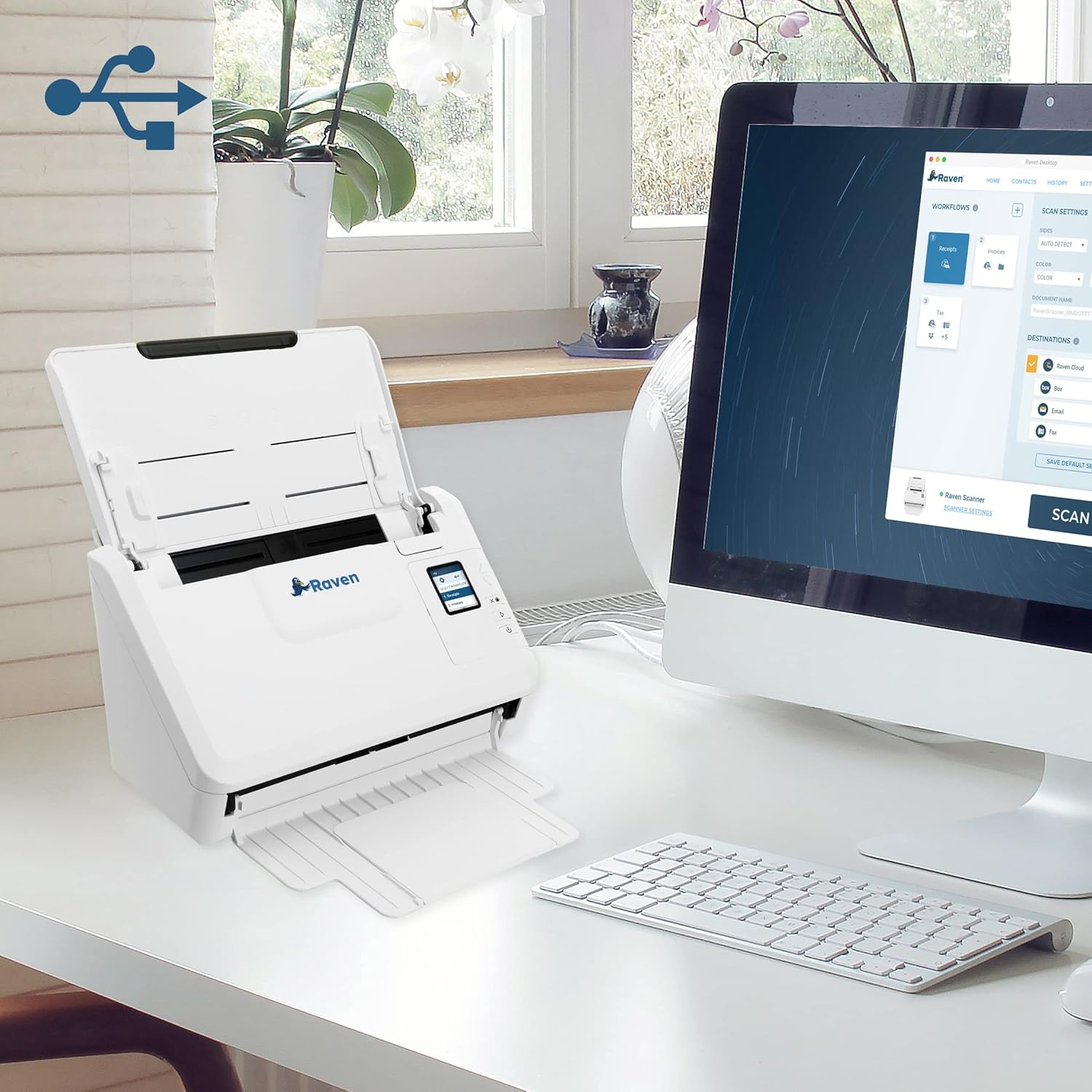 Raven Select Document Scanner for Windows PC and Mac, Duplex, ADF, USB E889