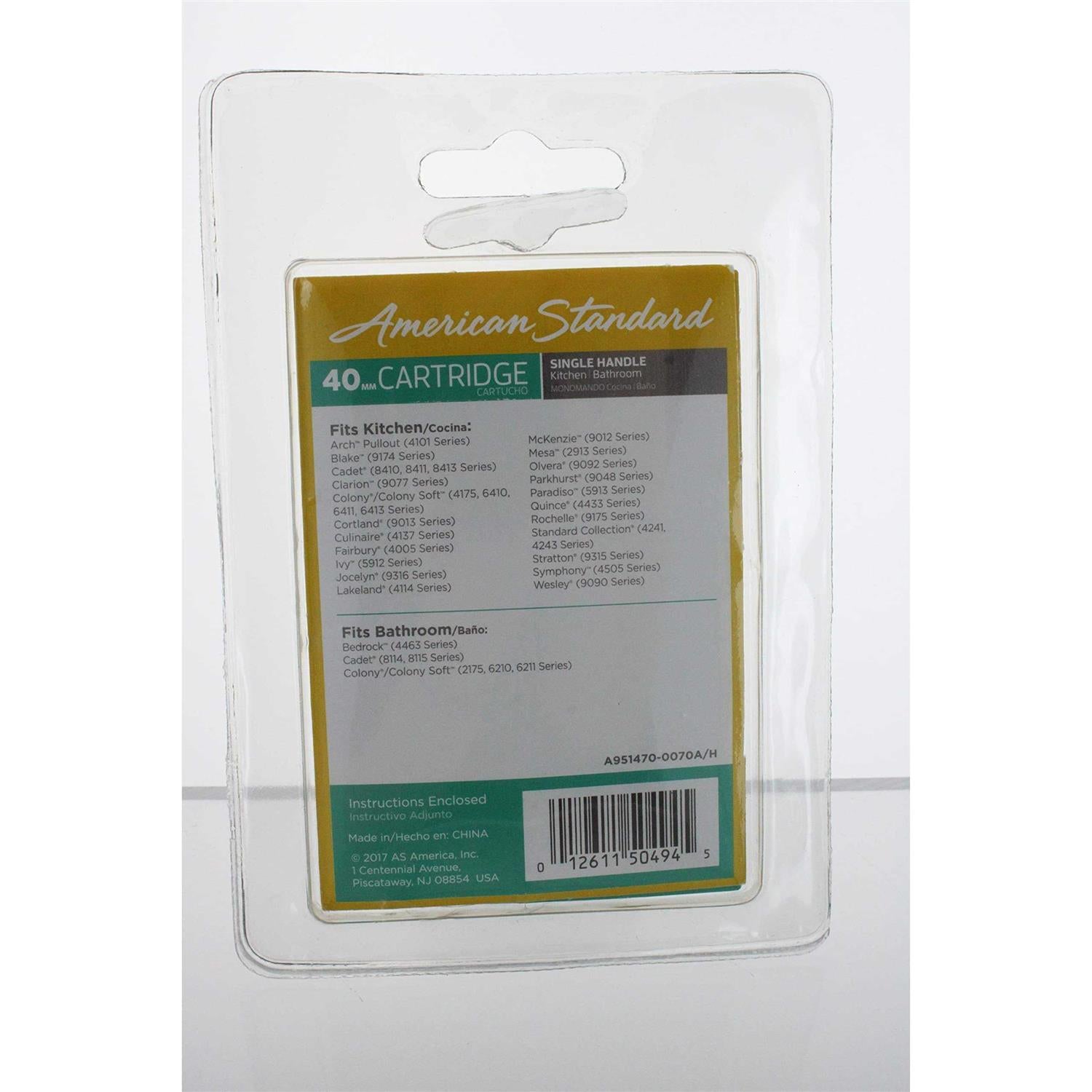 American Standard Single Handle Faucet Cartridge A66070