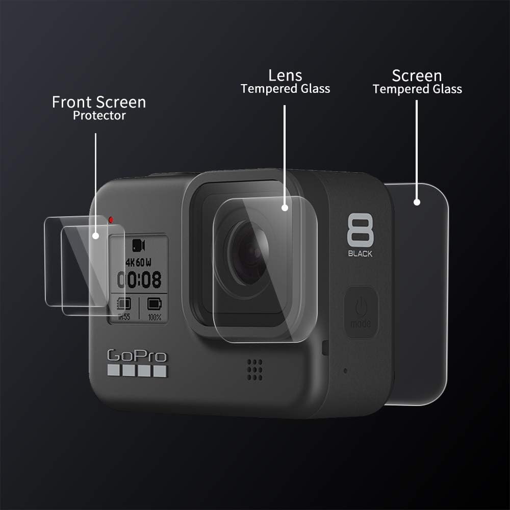 D&F Dual Handles Dome Port for GoPro Hero 8 Black, 45m Waterproof Housing M9459