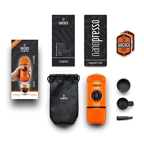 WACACO Nanopresso Portable Espresso Maker, 18 Bar Pressure, Manual Travel Coffee Maker J1045